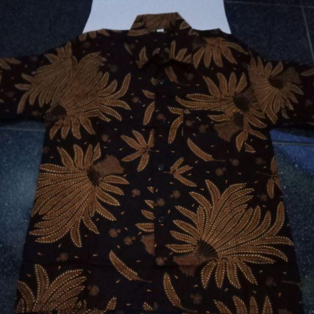 Hem Anak Laki-laki Batik Sogan Coklat Hitam Size 5 Usia 9-10 Tahun Katun Adem Dan Nyaman