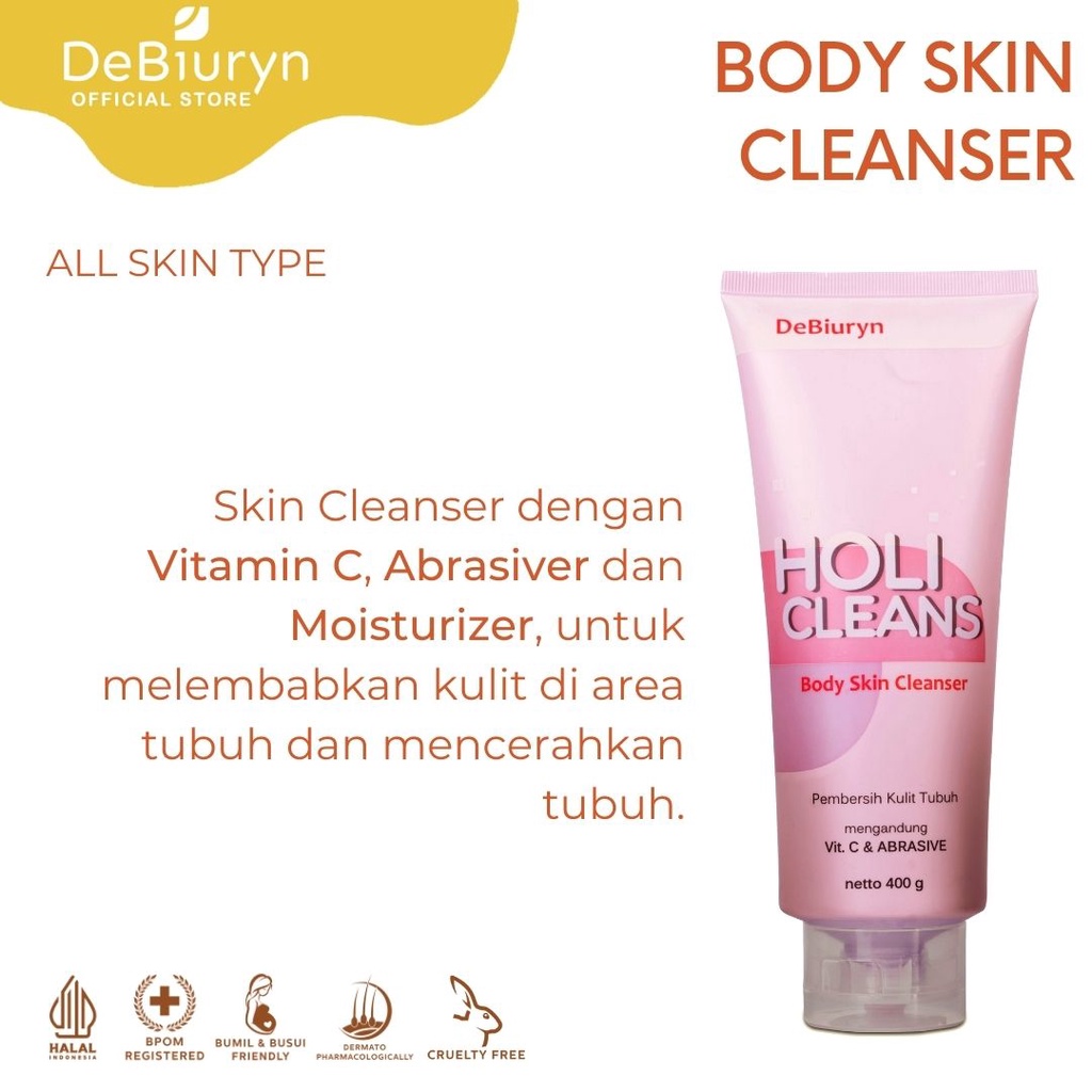 DeBiuryn Holi Cleans Body Skin Cleanser 400gr - Whitening Vitamin C