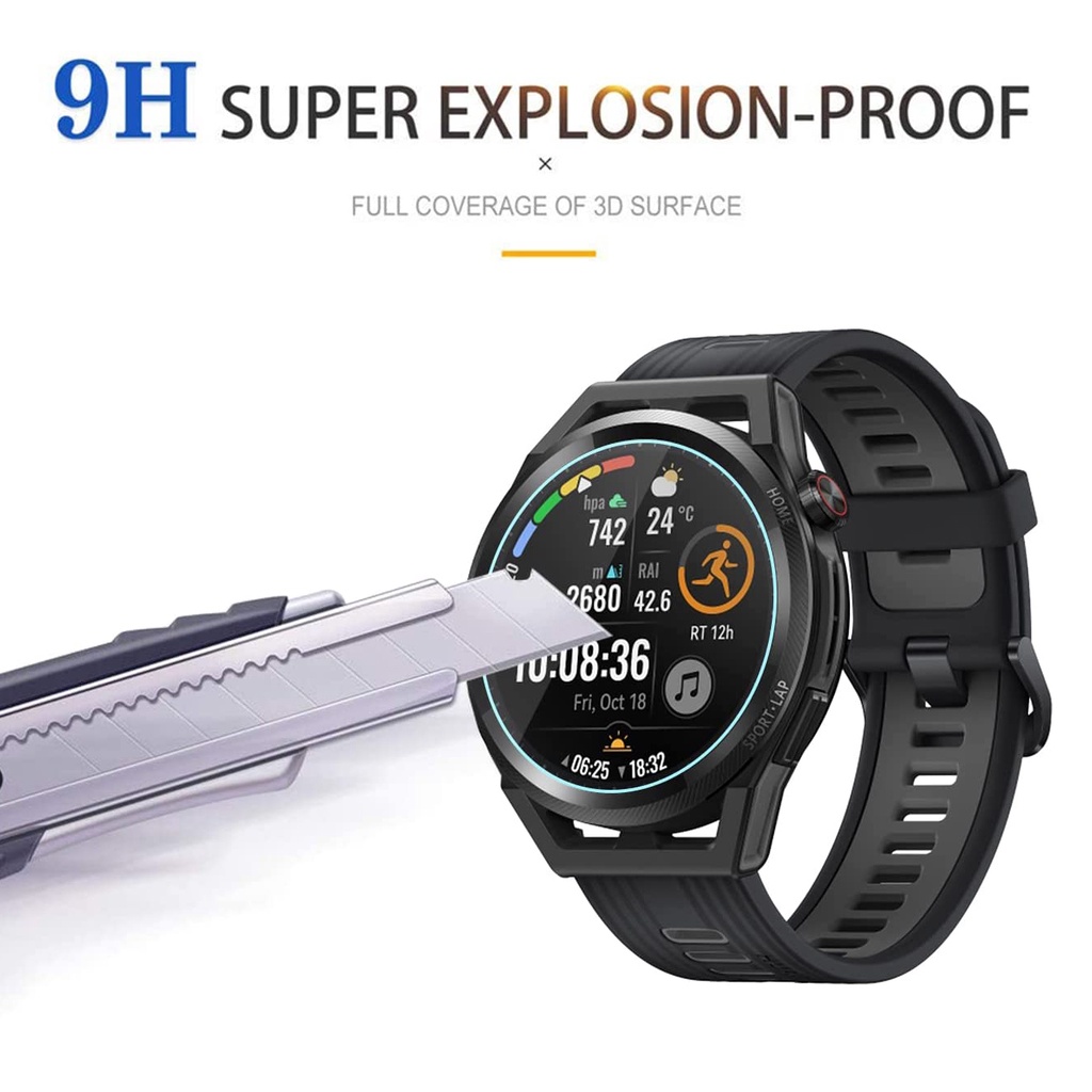 1pc Pelindung Layar Tempered Glass HD 9H Anti Gores Untuk Smartwatch Huawei GT3 Pro 46mm