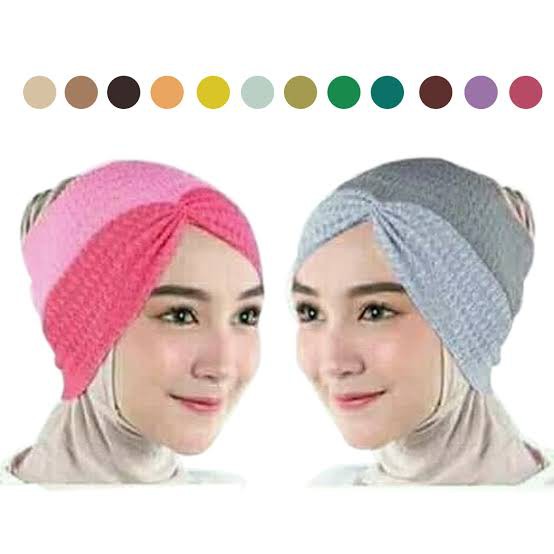 CIPUT BANDANA RAJUT KERUT 2 WARNA inner hijab inner rajut