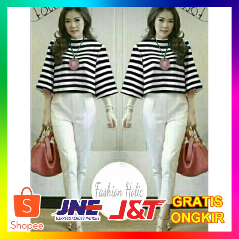 Super Hot [st Follow VE]Setelan wanita babyteri stripe Terbatas
