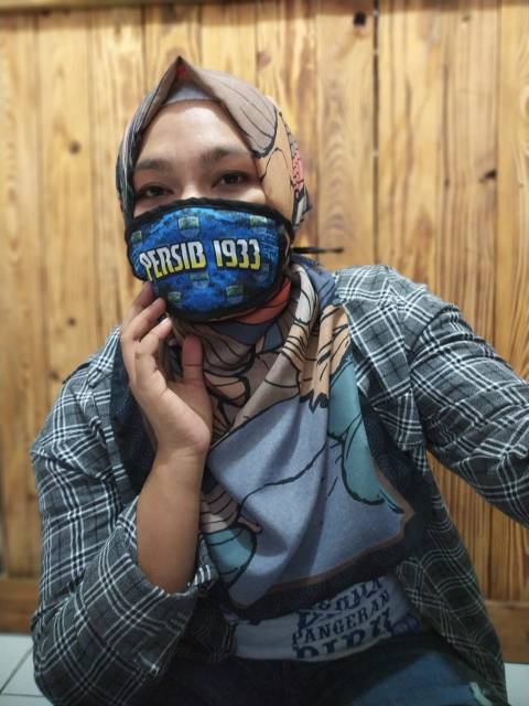 Masker mulut Persib karakter murah pria wanita