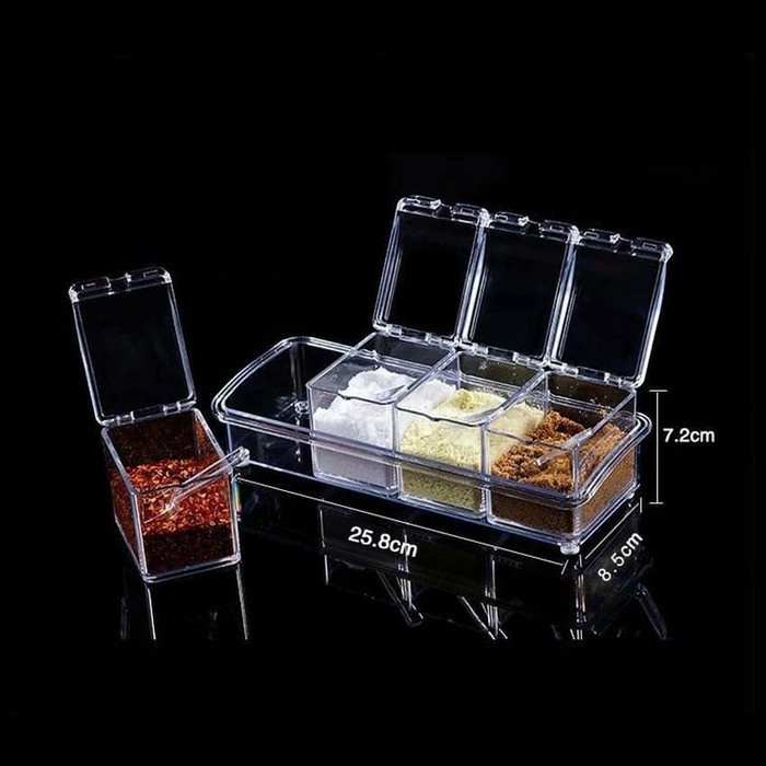 Tempat Bumbu Dapur Cristal Transparant Kitchen - Crystal Seasoning Box