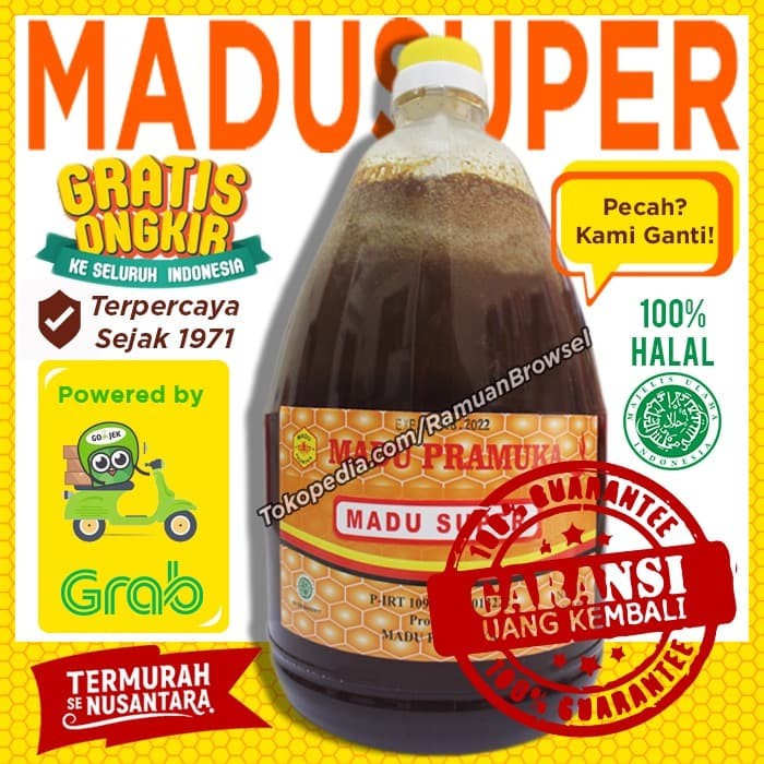 

Eksklusif Madu Pramuka Super (Madu + Pollen + Royal Jelly) 2 Liter Eksklusif