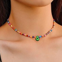 Kalung Bohemian Colorful Fruit Clay Beads Boho Style Necklace Buah Buahan Manik Warna Warni