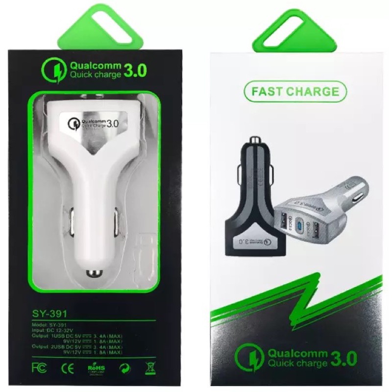 CAR CHARGER / CHARGER MOBIL 3.1A 2-USB QC 3.0 FAST CHARGER