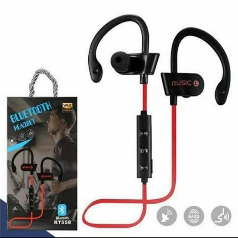 Handsfree Wireless Sport Earphone RT558 Bass Synergies V4.2 RT558 BT