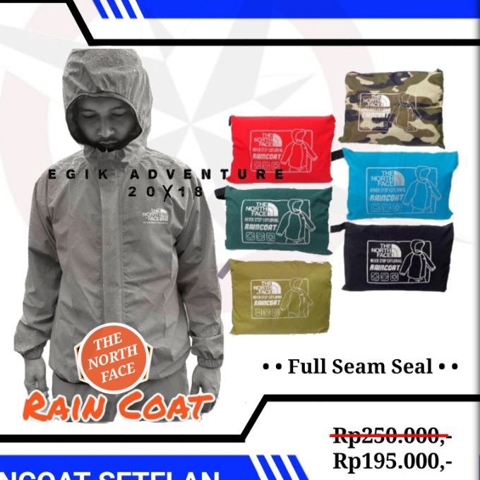 Jas Hujan TNF / Jas Hujan Outdoor | Raincoat Setelan Waterproof Full Seamseal