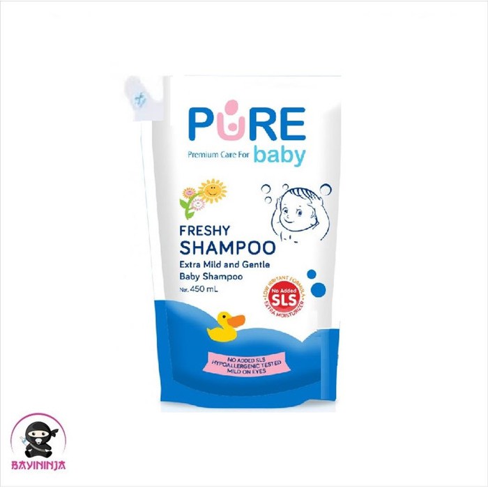 Pure BB Baby Shampoo Refill 450ml Freshy Fruity Shampo Bayi