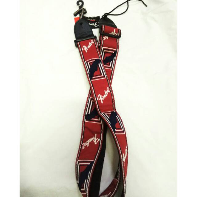 Strap Gitar / Bass Fender Monogrammed Red White Blue Ori