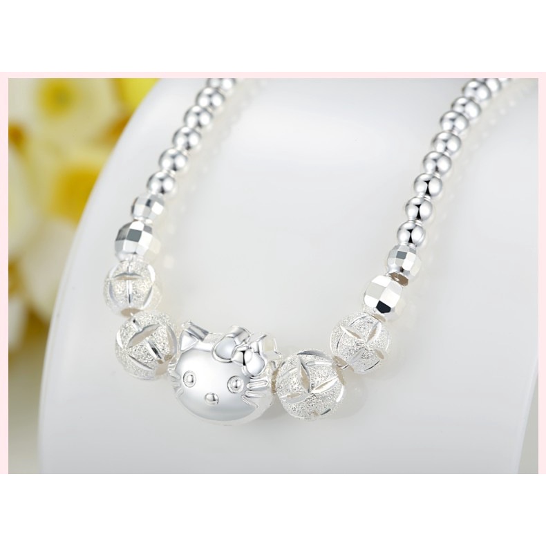 925 Perak gelang untuk wanita Perhiasan Fashion kucing lucu SZ037