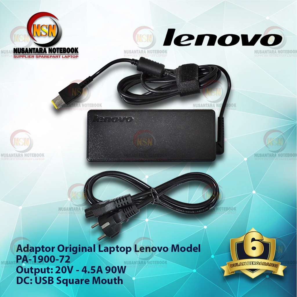 Adaptor Charger Original Lenovo 20V - 4.5A 90W USB Square Mouth