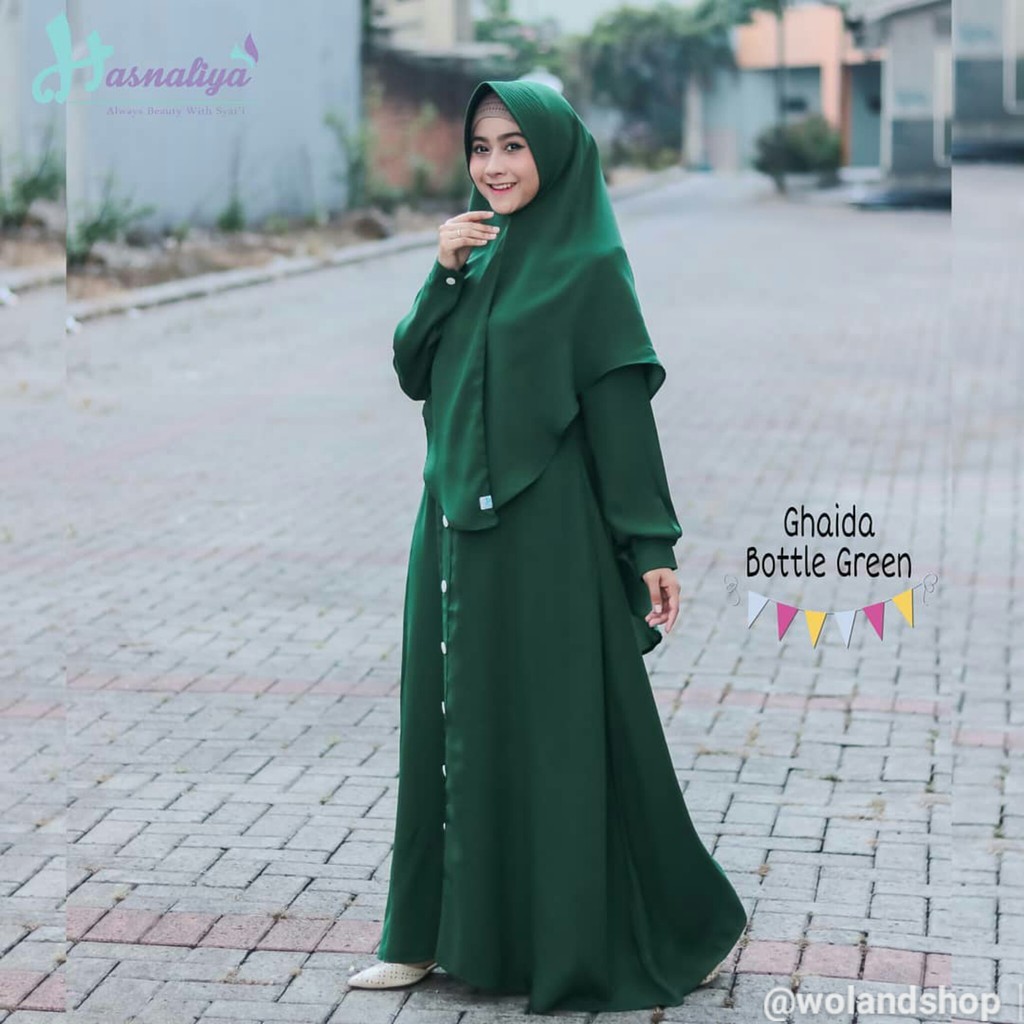 GHAIDA Set by HASNALIYA HIJAB Gamis Syari Gamis Busui Friendly