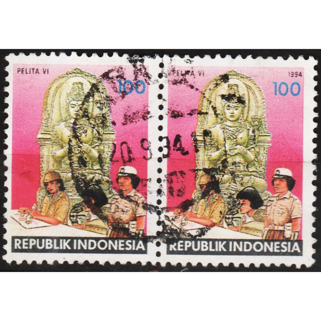 

Perangko Filateli #I119 - Indonesia VFU 2v Pair 01.04.1994 The First Year Of The 6th Five Year Devel