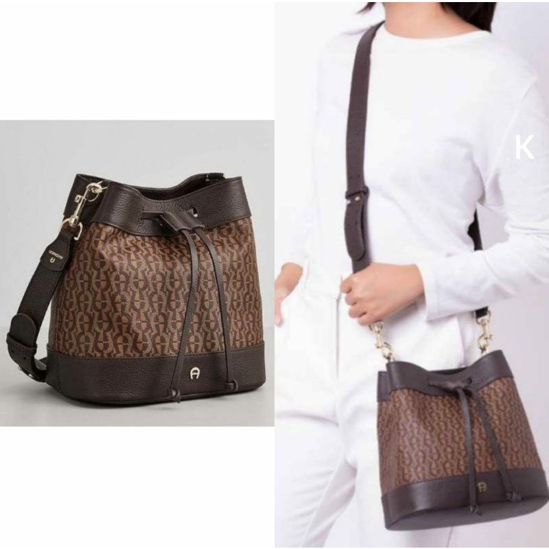 Tas wanita aigner fango bucket bag
