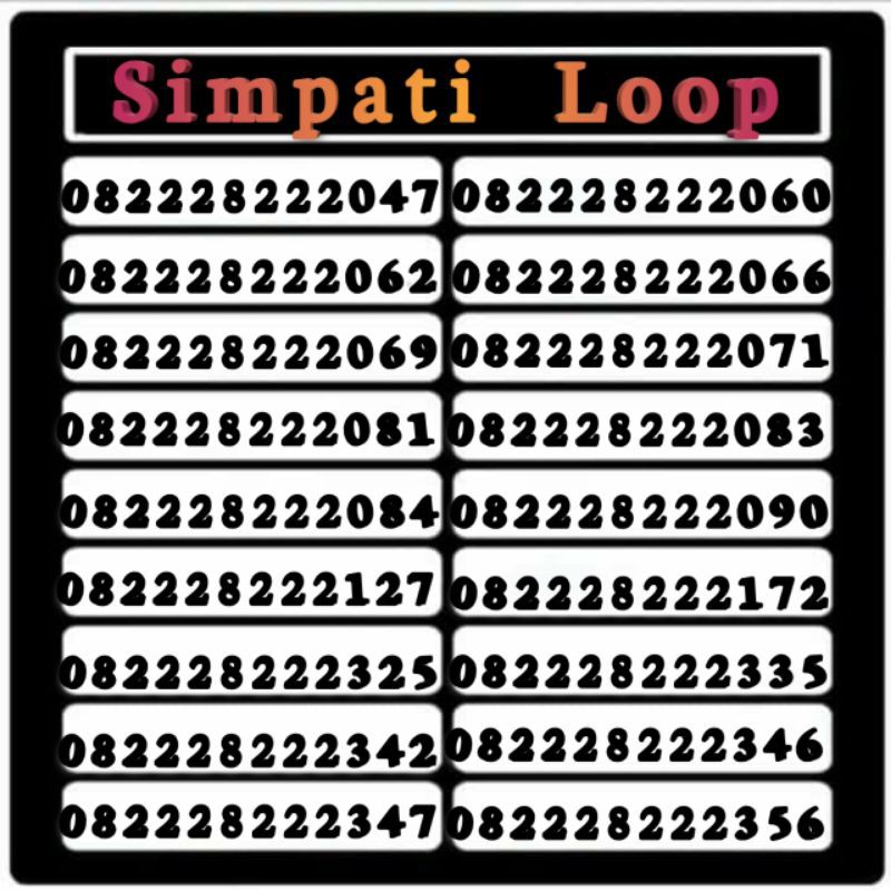 simpati loop nomor cantik