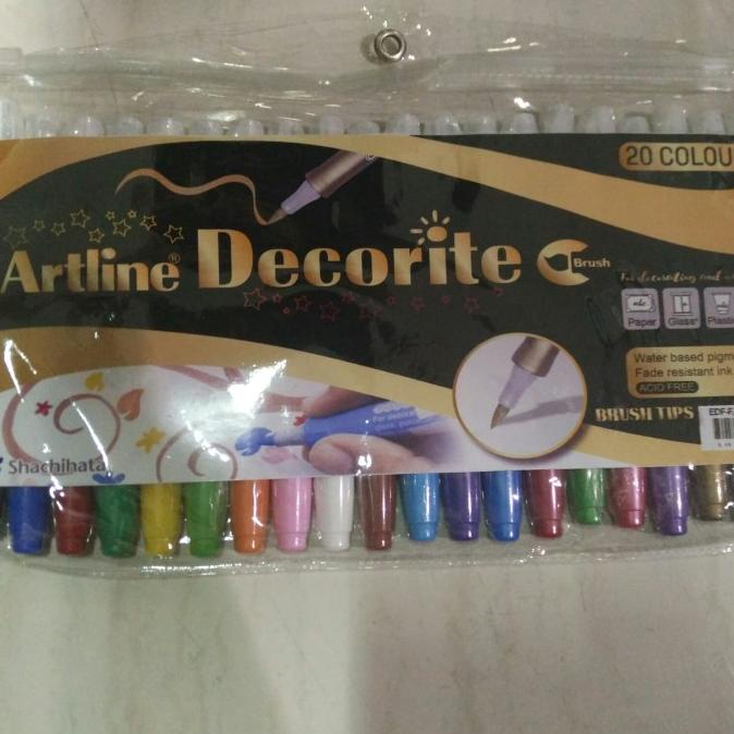 

(BISA COD) JUAL GROSIR SPIDOL BRUSH LETTERING ARTLINE DECORITE SET 20 W EDF-F/20W TERUJI Kode 71