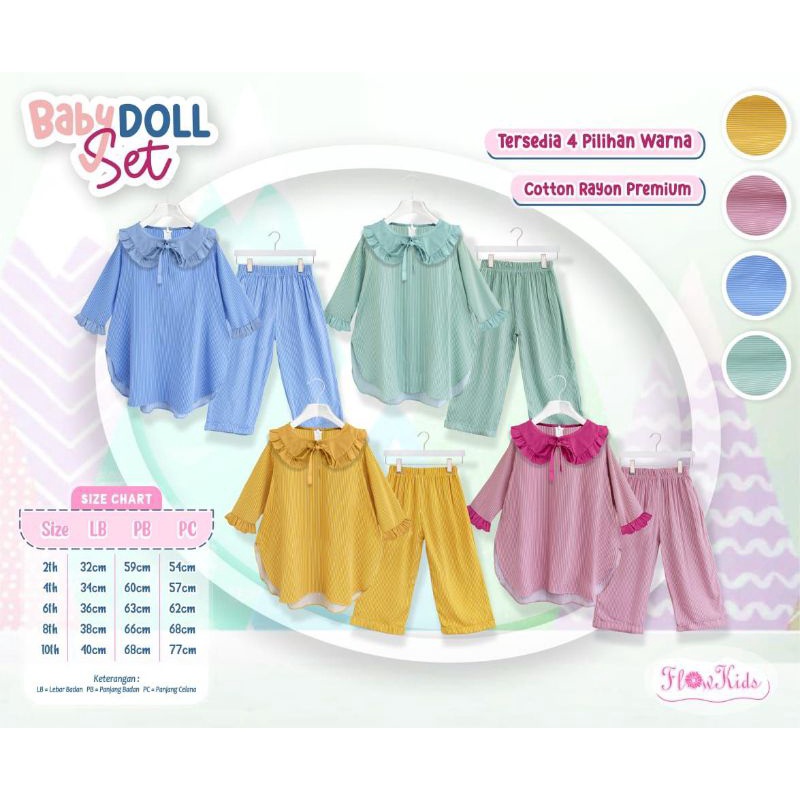 Afsheenastore One Set Baby Doll Setelan Anak Ruffle