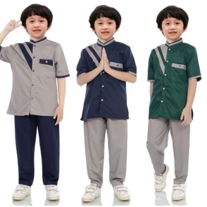 Setlan baju muslim anak laki-laki 1-12thn // Baju koko TERBARU