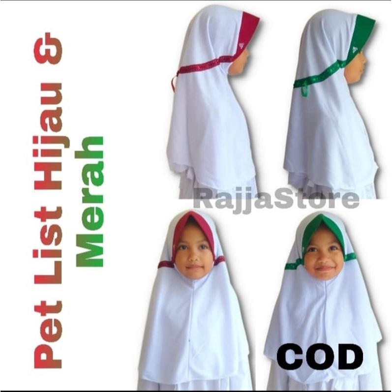 JILBAB KERUDUNG BERGO INNOVA ANAK SEKOLAH PET WARNA