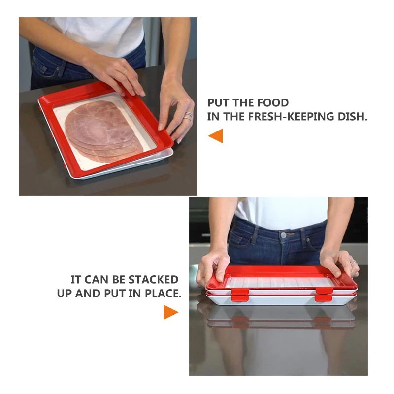 Terbaru!! Fresh Tray / Vakum Tray Rak Kulkas / Vakum Sealer Food / Kotak Makan