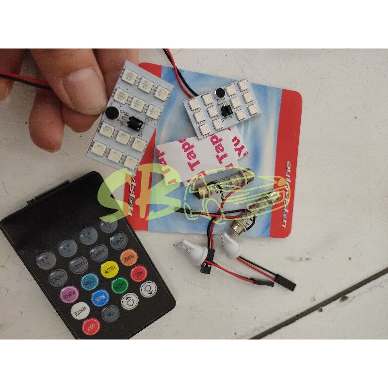 Led Plafon Mobil Roof 12v Autovision Dome Lamp remote dimmer sensor
