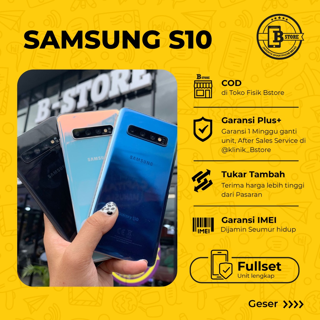 Samsung S10 128 GB TRIPLE KAMERA FULLSET RAM 8 GB 8GB 128GB COD JKT