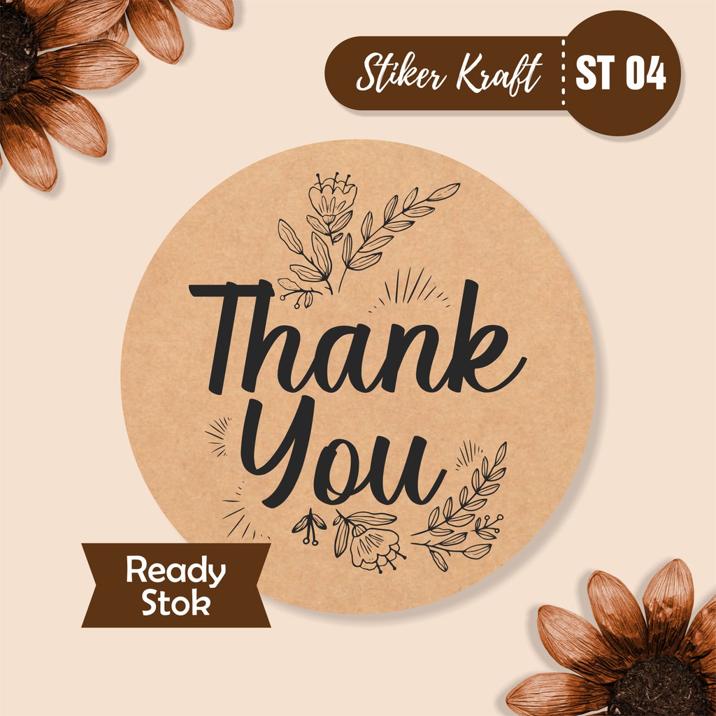 

STIKER LABEL STICKER SEGEL THANK YOU KRAFT MURAH ST 04