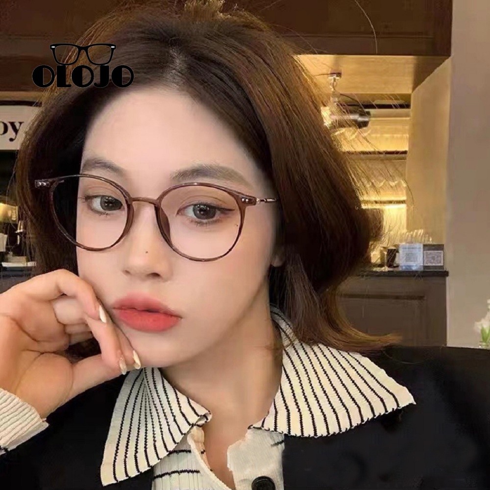 【COD】Kacamata Anti Radiasi Wanita Kacamata Anti Blue Ray Transition Metal Untuk Pria Dan Wanita Bentuk Bulat Retro Eyeglasses Korea Kaca Mata Optik