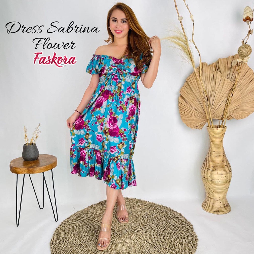 Baju Kerut Sabrina Murah / Sabrina Dress Jumbo Muslim / Dress Sabrina Wanita Panjang