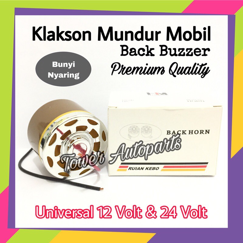 Klakson Mundur Atret HM / Back Horn Buzzer / Alarm Sirine Mundur Untuk Mobil & Truk 12 - 24 Volt