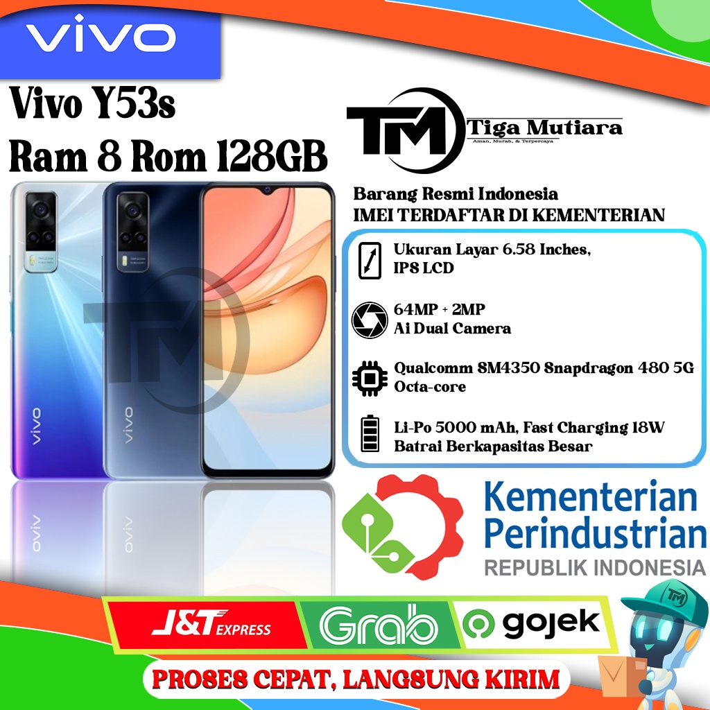 Vivo Y53s Ram 8  Rom 128GB