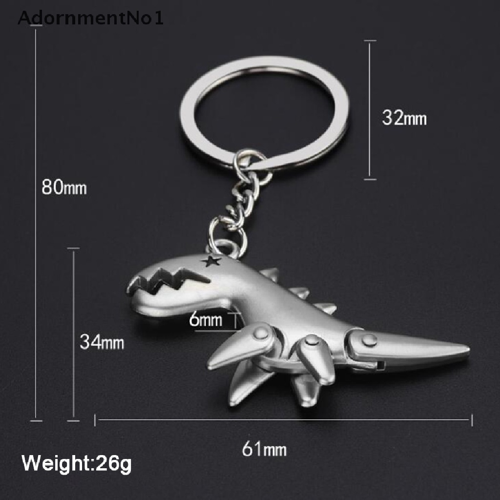 (AdornmentNo1) Gantungan Kunci Bentuk Dinosaurus Bahan Metal Untuk Hadiah