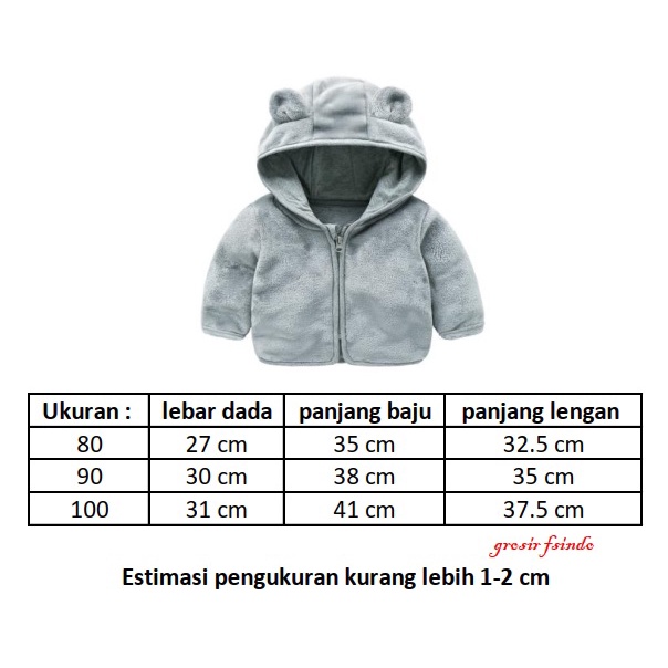 Jaket anak Lyme/ Jaket bayi lucu tebal dan halus/ Hoodie anak bayi JK15