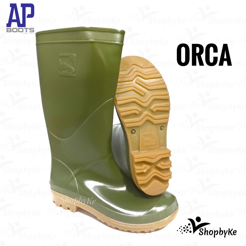 Sepatu Boots Karet merk AP ORCA Hijau Size 38-43