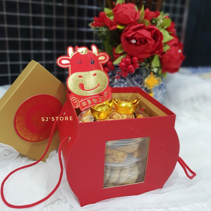 

Box kue kering imlek hampers hiasan murah - S