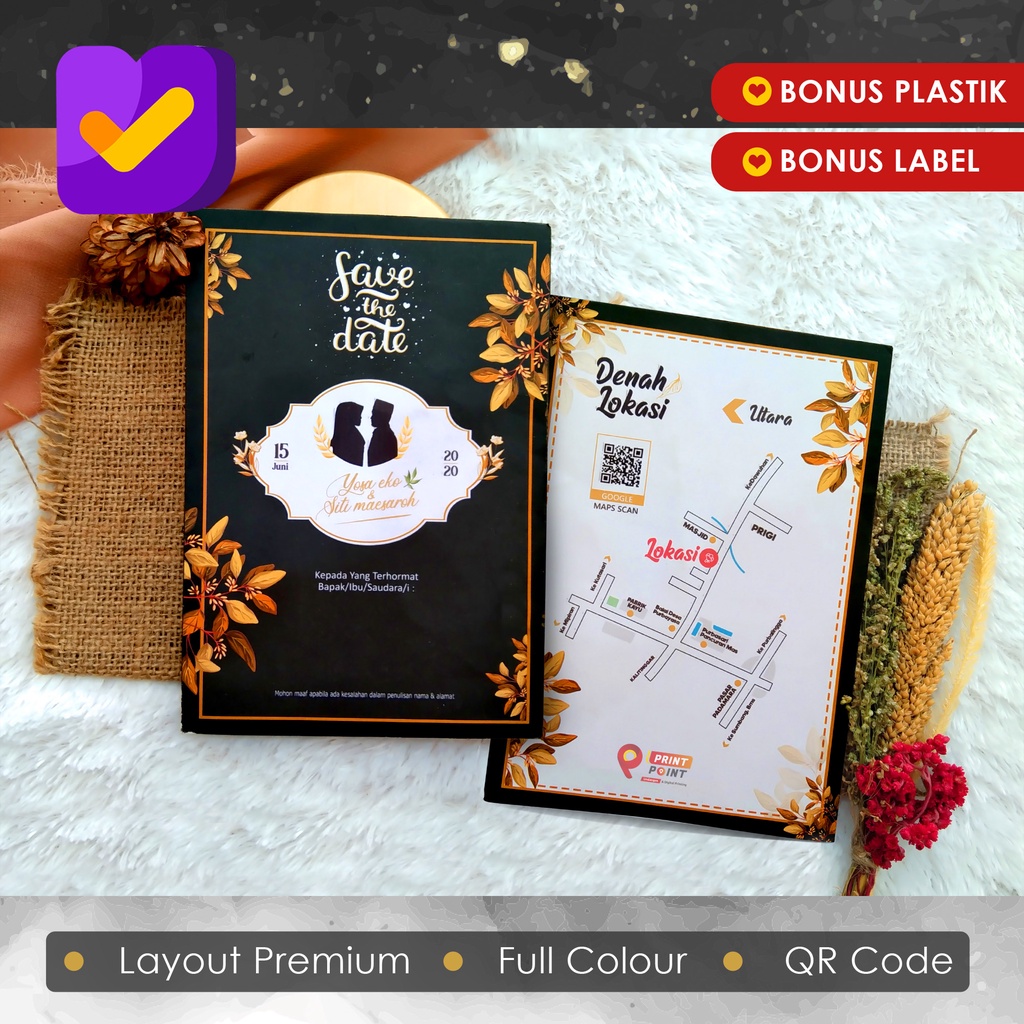 Undangan Rustic Minimalis Hitam Emas