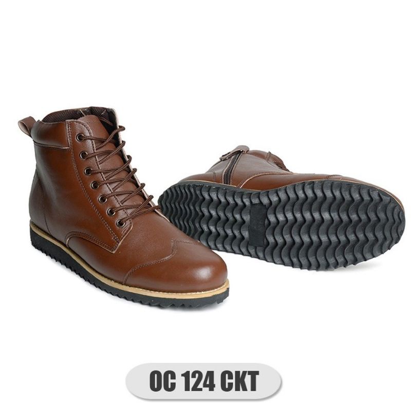 OC-124 Sepatu Boot Kulit Asli Sepatu Fashion