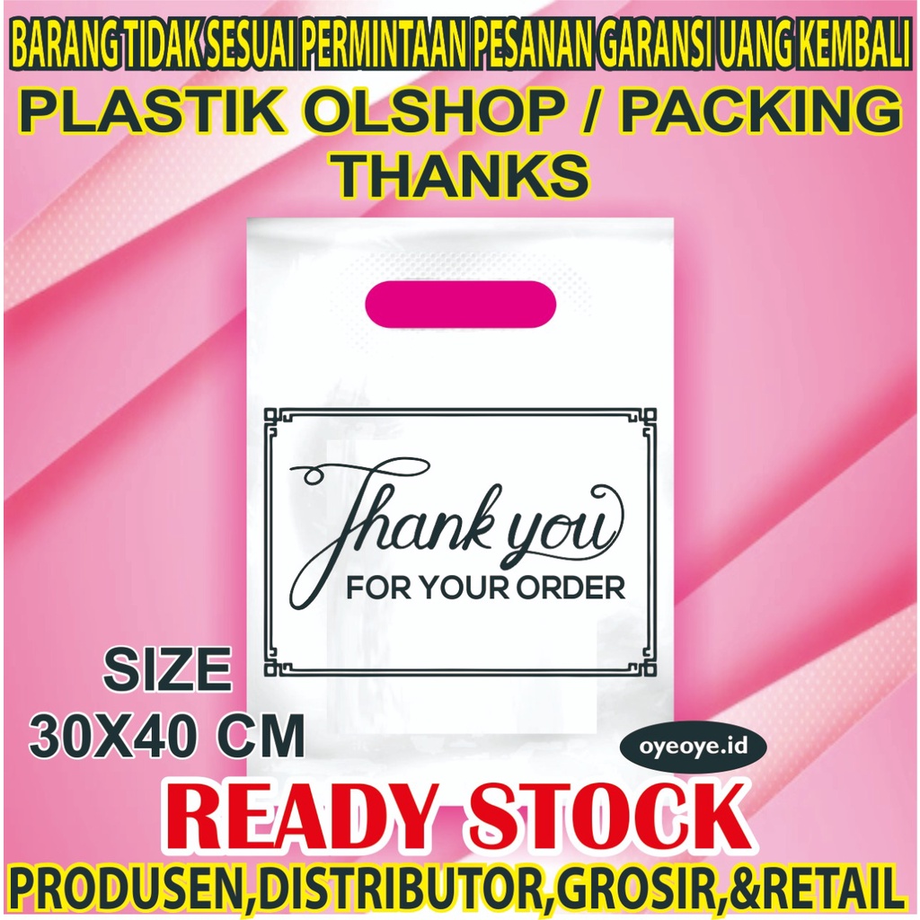 Kantong Plastik Olshop Custom Motif Thank You