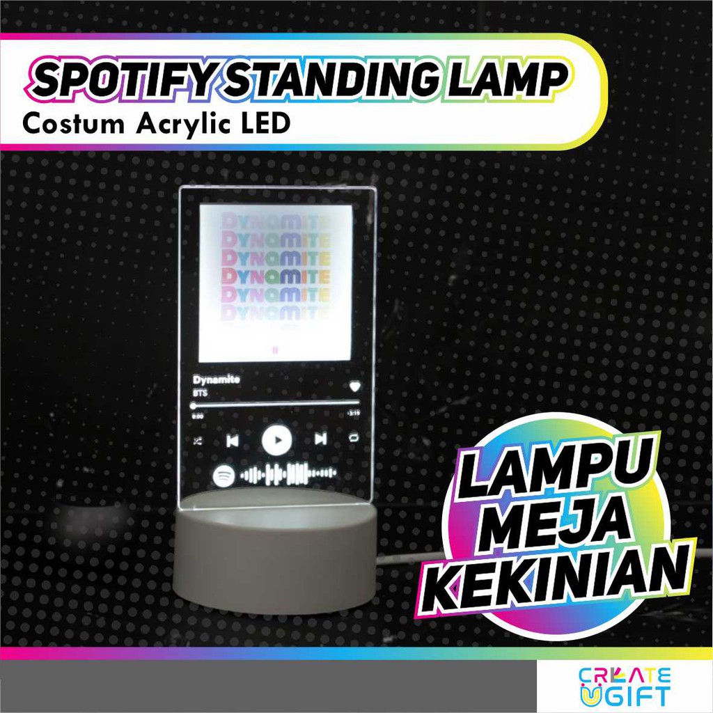 Custom Acrylic Spotify LED Light Stand | Lampu Tidur