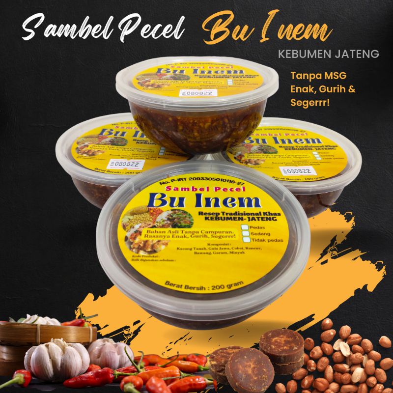 

Sambel Pecel Bu Inem Khas Kebumen Jawa Tengah 200 gram Pedas Sedang