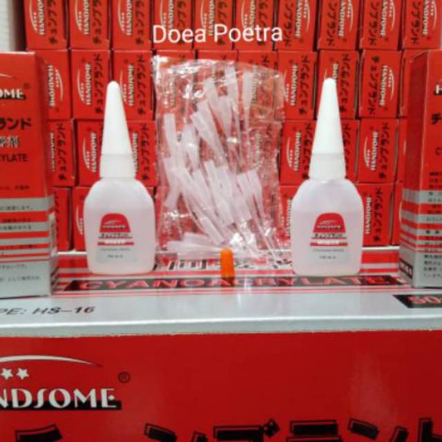 LEM KOREA HANDSOME MERAH HS-16.. CEPAT KERING.. 50 Botol/dus