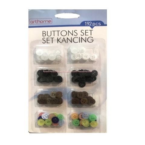 Arthome Button Set Kancing Set Aneka Kancing Sewing kits kancing Baju putih warna warni Art Home