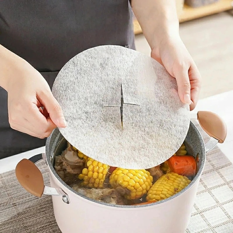 12pcs / Kantong Kertas Filter Penyerap Minyak Makanan Untuk Dapur