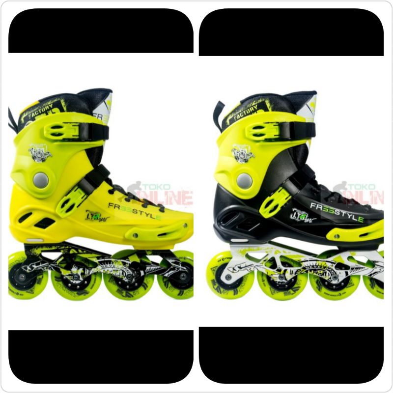 sepatu roda freestyle frse one slalom inline skate black green