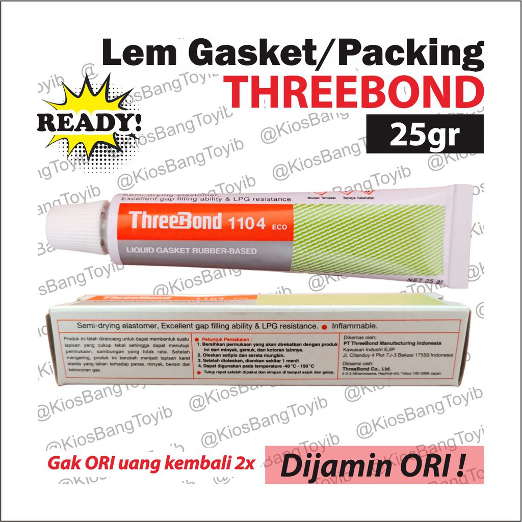 Lem Perekat Gasket Packing Paking Cair Threebond 1104 Kemasan 25gr Liquid Gasket (ORI)