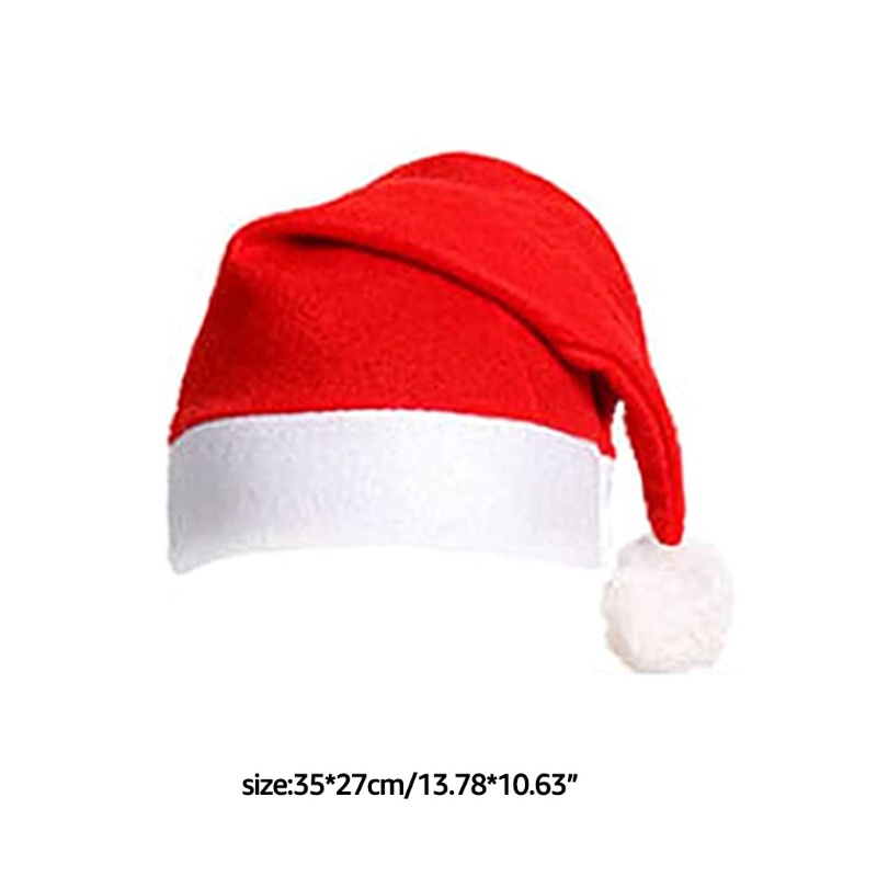 12 Pack Topi Santa Bahan Plush Untuk Pesta Natal