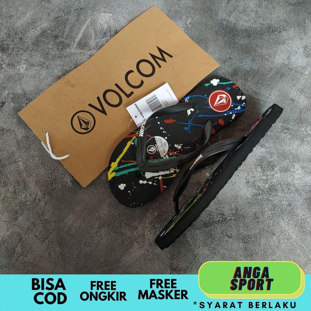 SANDAL VOLCOM PRIA SENDAL JEPIT DISTRO CASUAL COWOK BRANDED KASUAL SANTAI RUMAHAN