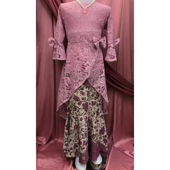 kebaya aurora anak / set kebaya anak perempuan / baju pesta muslimah / baju duyung glitter / kebaya 