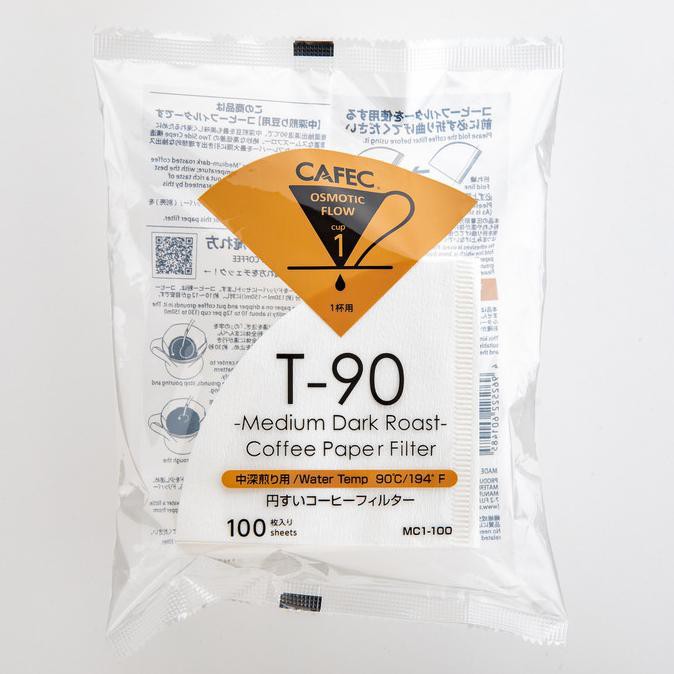 Cafec V60-01 Medium roast level coffee filter T-90 100P Putih